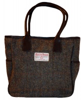 James Sienna Tote Harris Tweed Bag Brown Check